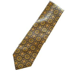 Ted Baker Silk Tie Blue Yellow Geometric Retro Wide Width Ted Baker London Mens